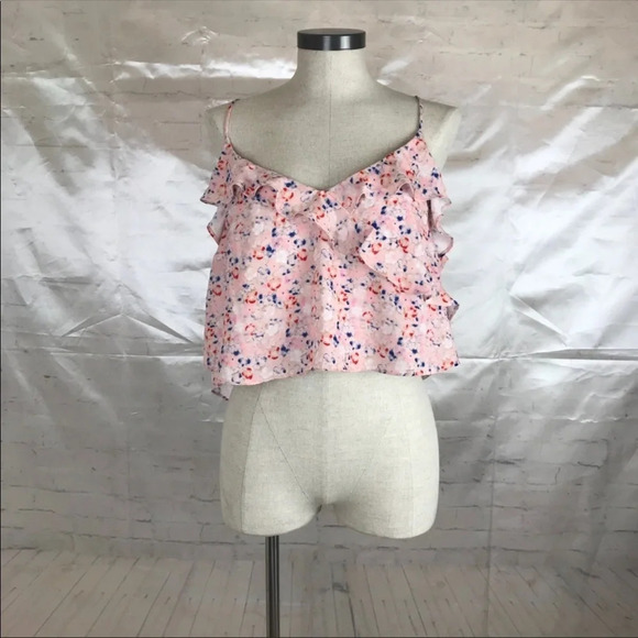 Topshop cropped ruffle cami top floral - Picture 3 of 5